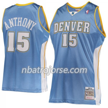 Män Denver Nuggets Tröja Carmelo Anthony 15 Hardwood Classics Blå Swingman Män Denver Nuggets Tröja Carmelo Anthony 15 Hardwood Classics Blå Swingman